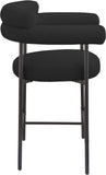 Blake Counter Stool Set of 2 - Stylish Contemporary Design with Durable Matte Black Iron Frame