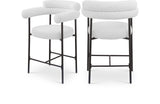 Blake Counter Stool Set of 2 - Stylish Contemporary Design with Durable Matte Black Iron Frame
