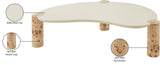Thor Coffee Table - Modern Elegance with Rich Burl Veneer Legs and Sleek White Resin Top Design