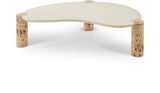 Thor Coffee Table - Modern Elegance with Rich Burl Veneer Legs and Sleek White Resin Top Design