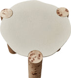 Thor End Table - Contemporary Burl Design with White Resin Top for Modern Living Room Elegance