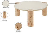 Thor Coffee Table - Modern Elegance with Rich Burl Veneer Legs and Sleek White Resin Top Design