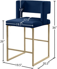 Caleb Velvet Counter Stool