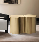 Dimple End Table - Elegant Brushed Iron Design for Modern Living Spaces, Modular Style & Versatile Use