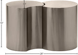 Dimple End Table - Contemporary Brushed Iron Design with Modular Shape for Stylish Living Spaces