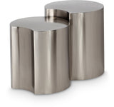 Dimple End Table - Contemporary Brushed Iron Design for Modern Spaces, Versatile & Stylish Accent Piece