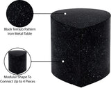 Petal Black Coffee Table - Artistic Terrazzo Design, Durable Iron Frame, and Modular Functionality