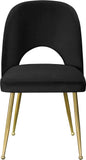 Logan Contemporary Dining Chair Set with Comfortable Foam Cushioning and Elegant Gold Legs