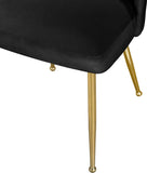 Logan Contemporary Dining Chair Set with Comfortable Foam Cushioning and Elegant Gold Legs