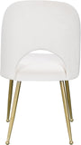 Logan Contemporary Dining Chair Set with Comfortable Foam Cushioning and Elegant Gold Legs