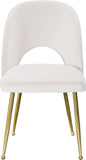 Logan Contemporary Dining Chair Set with Comfortable Foam Cushioning and Elegant Gold Legs