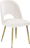 Logan Contemporary Dining Chair Set with Comfortable Foam Cushioning and Elegant Gold Legs