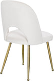 Logan Contemporary Dining Chair Set with Comfortable Foam Cushioning and Elegant Gold Legs