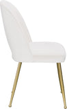Logan Contemporary Dining Chair Set with Comfortable Foam Cushioning and Elegant Gold Legs