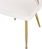 Logan Contemporary Dining Chair Set with Comfortable Foam Cushioning and Elegant Gold Legs