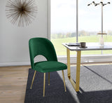 Logan Contemporary Dining Chair Set with Comfortable Foam Cushioning and Elegant Gold Legs