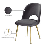 Logan Contemporary Dining Chair Set with Comfortable Foam Cushioning and Elegant Gold Legs