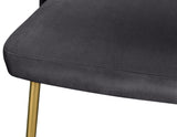 Logan Contemporary Dining Chair Set with Comfortable Foam Cushioning and Elegant Gold Legs
