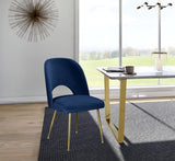 Logan Contemporary Dining Chair Set with Comfortable Foam Cushioning and Elegant Gold Legs