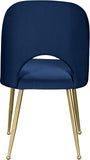 Logan Contemporary Dining Chair Set with Comfortable Foam Cushioning and Elegant Gold Legs