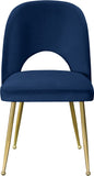Logan Contemporary Dining Chair Set with Comfortable Foam Cushioning and Elegant Gold Legs