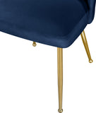 Logan Contemporary Dining Chair Set with Comfortable Foam Cushioning and Elegant Gold Legs