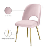 Logan Contemporary Dining Chair Set with Comfortable Foam Cushioning and Elegant Gold Legs