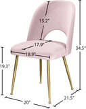 Logan Contemporary Dining Chair Set with Comfortable Foam Cushioning and Elegant Gold Legs