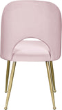 Logan Contemporary Dining Chair Set with Comfortable Foam Cushioning and Elegant Gold Legs