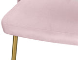 Logan Contemporary Dining Chair Set with Comfortable Foam Cushioning and Elegant Gold Legs