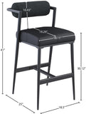 Stryker Counter Stools Set of 2 - Luxurious Boucle Fabric and Vegan Leather for Modern Spaces