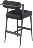 Stryker Counter Stools Set of 2 - Luxurious Boucle Fabric and Vegan Leather for Modern Spaces