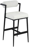 Stryker Counter Stools Set of 2 - Luxurious Boucle Fabric and Vegan Leather for Modern Spaces