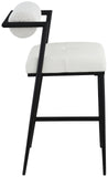 Stryker Counter Stools Set of 2 - Luxurious Boucle Fabric and Vegan Leather for Modern Spaces