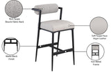 Stryker Counter Stools Set of 2 - Luxurious Boucle Fabric and Vegan Leather for Modern Spaces