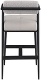 Stryker Counter Stools Set of 2 - Luxurious Boucle Fabric and Vegan Leather for Modern Spaces