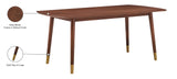 Sherwood Round Dining Table - Mid-Century Modern Design with Walnut Finish & Gold-Tipped Legs