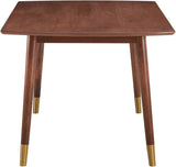 Sherwood Round Dining Table - Mid-Century Modern Design with Walnut Finish & Gold-Tipped Legs