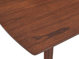 Sherwood Round Dining Table - Mid-Century Modern Design with Walnut Finish & Gold-Tipped Legs