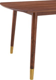 Sherwood Round Dining Table - Mid-Century Modern Design with Walnut Finish & Gold-Tipped Legs