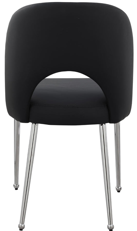 Logan Contemporary Dining Chair Set of 2 - Luxurious Upholstery with Chrome Finish for Modern Homes