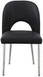 Logan Contemporary Dining Chair Set of 2 - Luxurious Upholstery with Chrome Finish for Modern Homes