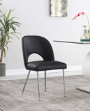 Logan Contemporary Dining Chair Set of 2 - Luxurious Upholstery with Chrome Finish for Modern Homes