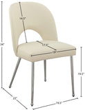 Logan Contemporary Dining Chair Set of 2 - Luxurious Upholstery with Chrome Finish for Modern Homes