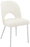 Logan Contemporary Dining Chair Set of 2 - Luxurious Upholstery with Chrome Finish for Modern Homes