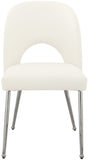 Logan Contemporary Dining Chair Set of 2 - Luxurious Upholstery with Chrome Finish for Modern Homes
