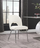 Logan Contemporary Dining Chair Set of 2 - Luxurious Upholstery with Chrome Finish for Modern Homes