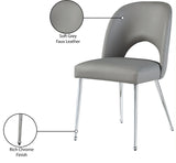 Logan Contemporary Dining Chair Set of 2 - Luxurious Upholstery with Chrome Finish for Modern Homes
