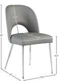 Logan Contemporary Dining Chair Set of 2 - Luxurious Upholstery with Chrome Finish for Modern Homes