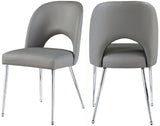 Logan Contemporary Dining Chair Set of 2 - Luxurious Upholstery with Chrome Finish for Modern Homes